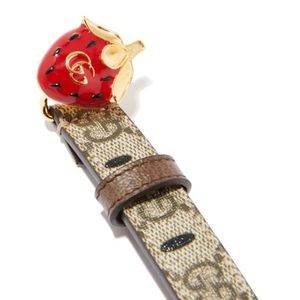 GUCCI Thin Belt with Strawberry Buckle